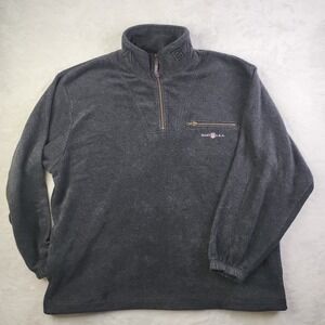 Vintage 90s Gorpcore Fleece Sweater Mens XL Gray Quarter Zip Pullover Gant USA